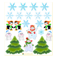 Комплект интерьерных наклеек "Зима"
